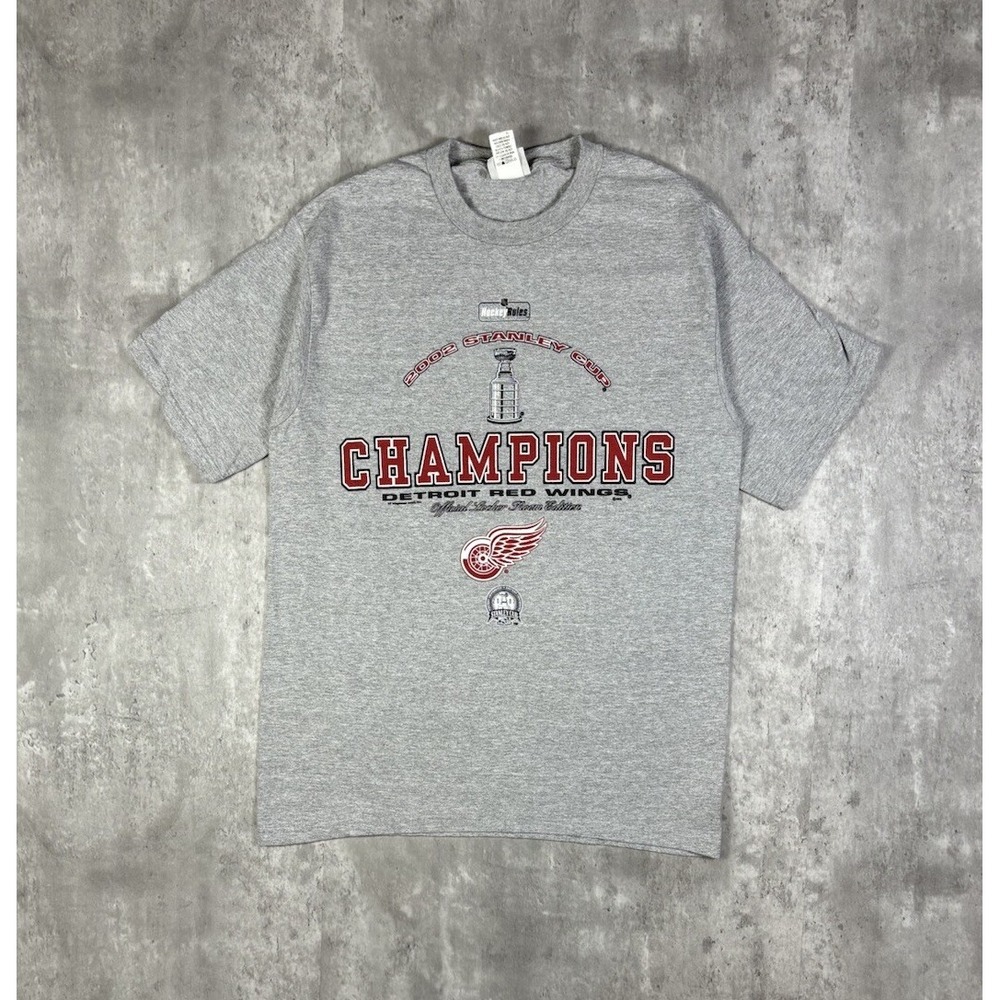Vintage Lee Detroit Red Wings 2002 Stanley Cup Champions Graphic T-Shirt Mens M